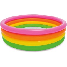 Colorful Inflatable Plastic 3 Ring Swimming Pool for Birthday Parties of KidsBoys & GirlsBlow Up Kiddie Water & Ball Pools for Indoor & Outdoor PoolSwimming and Play Parties for Kids in Various Sizes