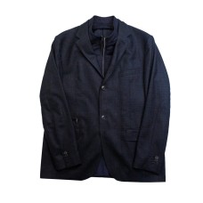 Corneliani Layered Zip-Up Blazer (52R – Navy)