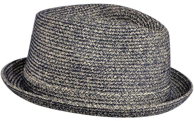  Men’s Joey Braided Fedora (Navy, M)