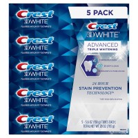 Crest 3D White Advanced Triple Whitening Toothpaste 5-pack