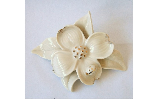 Darling Dogwood Flower Ivory fine porcelain Figurine by 