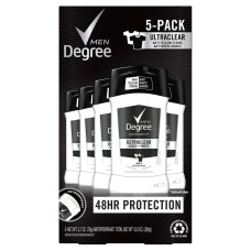 Degree Men Ultra Clear Black + White Solid Antiperspirant Deodorant 2.7oz (76g), 5-pack