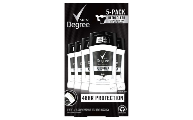  Men Ultra Clear Black + White Solid Antiperspirant Deodorant 2.7oz (76g), 5-pack