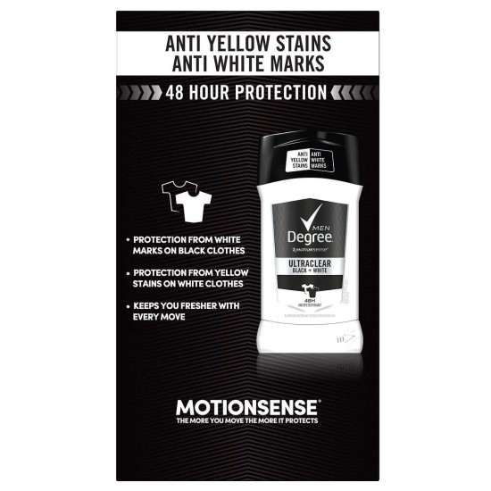  Men Ultra Clear Black + White Solid Antiperspirant Deodorant 2.7oz (76g), 5-pack