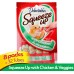  Squeeze Up Lickable Wet Cat Treats, Chicken&Veggies - 32 Tubes