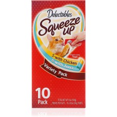Delectables Squeeze Up Lickable Wet Cat Treats Variety Pack, 10Count