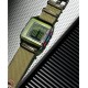  Men’s 40th Anniversary Tipps Digital Olive Canvas Strap Watch (Black-Green)