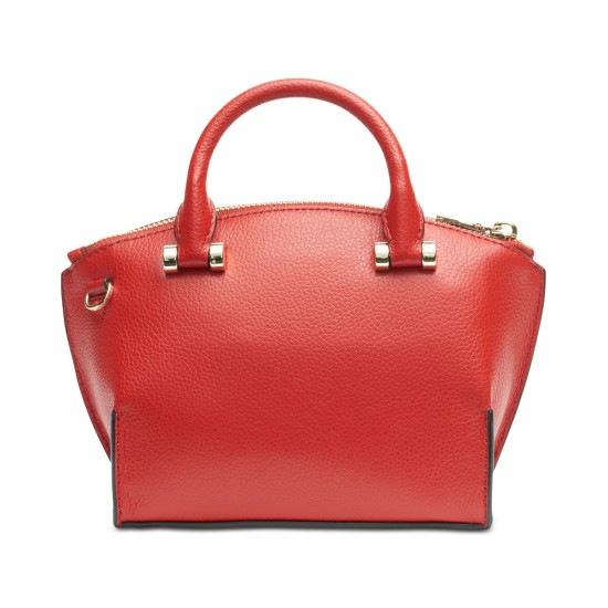  Elissa Small Leather Crossbody Handbag, Bright Red
