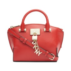 DKNY Elissa Small Leather Crossbody Handbag, Bright Red