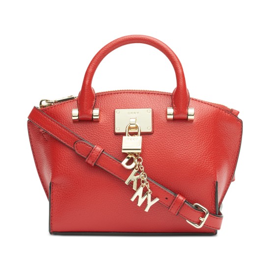  Elissa Small Leather Crossbody Handbag, Bright Red