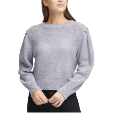 DKNY Embellished Snowflake Sweater (Grey, Small)