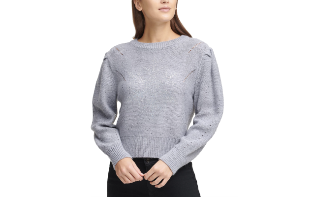  Embellished Snowflake Sweater (Grey, Small)