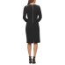  Faux-Leather Shoulder Dress (Black, Small)