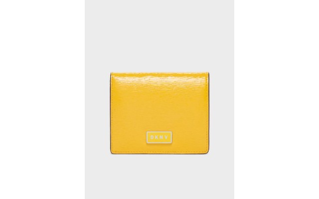  Gigi Leather Flat Wallet, Yellow
