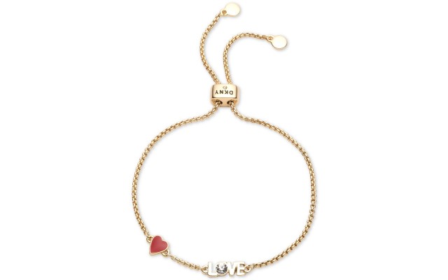  Gold-Tone Crystal Love Slider Bracelet (Gold)