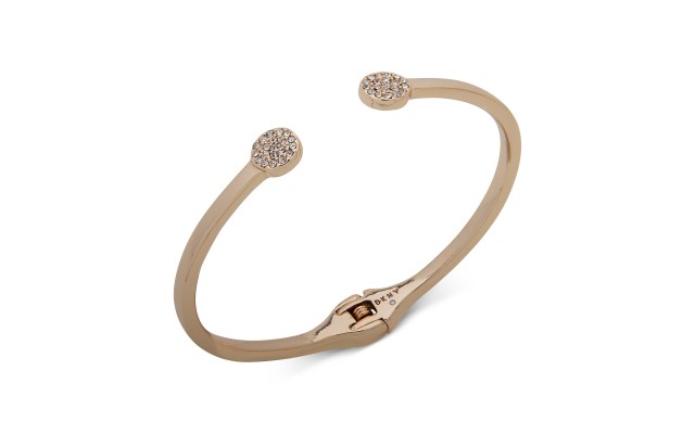  Gold-Tone Pavé Disc Cuff Bracelet