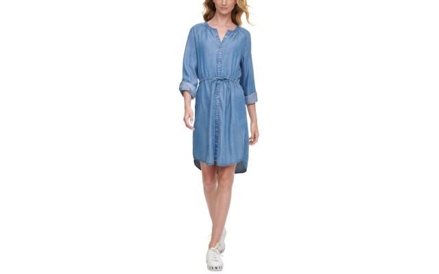  Jeans Chambray Shirtdress (Indigo, X-Large)