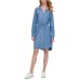  Jeans Chambray Shirtdress (Indigo, X-Large)