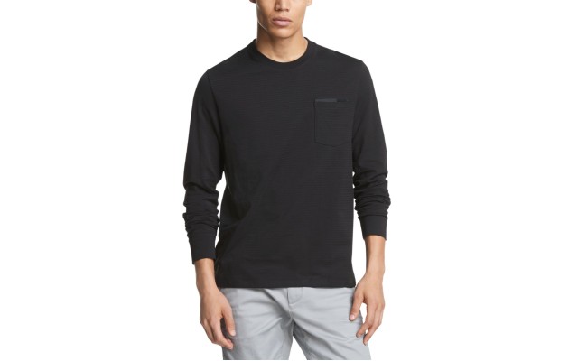  Men Shadow Stripe T-Shirts, Charcoal, X-Large