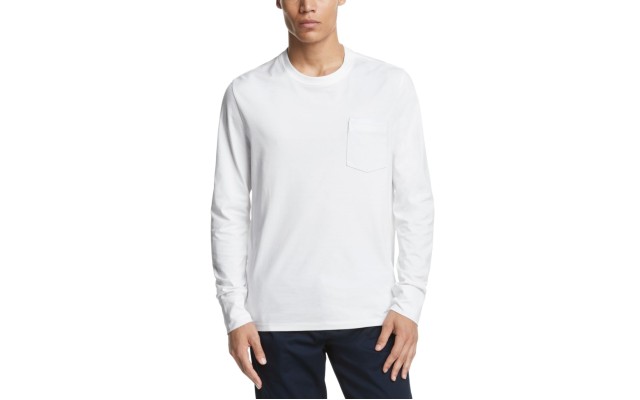  Men Shadow Stripe T-Shirts, White, X-Large
