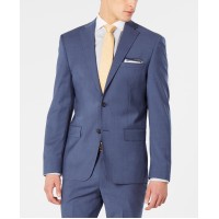 Dkny Men’s Modern-Fit Stretch Mini-Check Suit Jacket (Navy, 40 T)