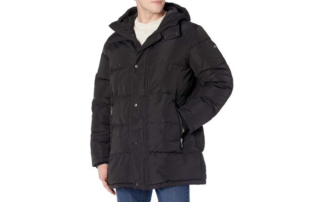  Men’s Patrick Quilted Water Resistant Hooded City Full Length Parka Jackets, Black, XX-Large