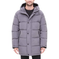DKNY Men’s Patrick Quilted Water Resistant Hooded City Full Length Parka Jackets