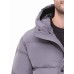  Men’s Patrick Quilted Water Resistant Hooded City Full Length Parka Jackets, Gray, Large