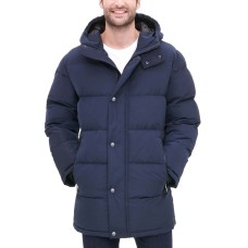 DKNY Men’s Patrick Quilted Water Resistant Hooded City Full Length Parka Jackets