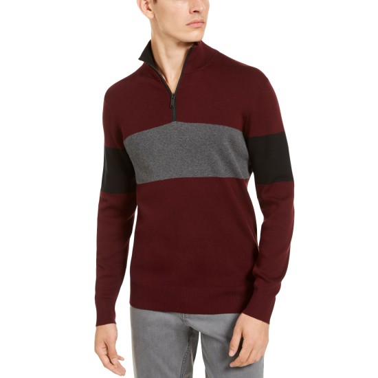  Men’s Quarter-Zip Sweatshirt, Purple, S