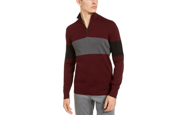  Men’s Quarter-Zip Sweatshirt, Purple, S