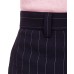  Men’s Slim-Fit Stretch Navy Blue Seersucker Stripe Suit Pants