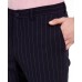  Men’s Slim-Fit Stretch Navy Blue Seersucker Stripe Suit Pants