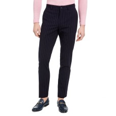 DKNY Men’s Slim-Fit Stretch Navy Blue Seersucker Stripe Suit Pants