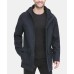  Men’s Stadium Coat with Removable Hoodie, Navy, XL