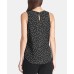  Polka Dot Sleeveless Tank Top (Charcoal, Large)