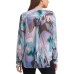  Printed Surplice Blouson Top (Purple), Purple, X-Small