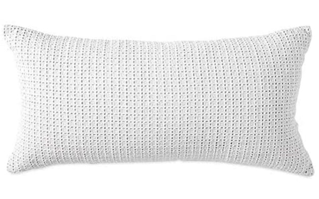  Refresh Eyelet Decorative Pillow (White, 11×22)