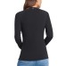  Solid Velvet Boat-Neck Top (Black, X-Large)
