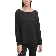 DKNY SPORTSWEAR Women’s Missy Long Sleeve Knit Top Off The Shoulder