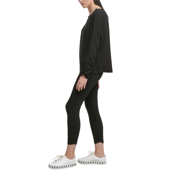  SPORTSWEAR Women’s Missy Long Sleeve Knit Top Off The Shoulder, Black, Medium