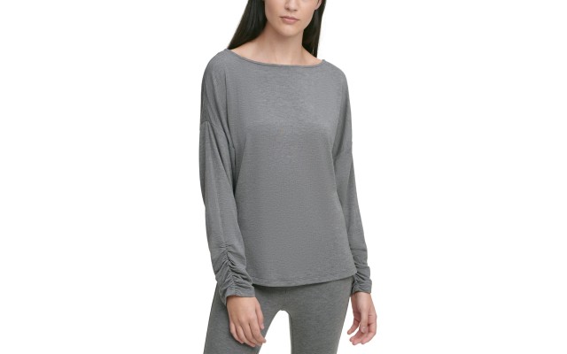  SPORTSWEAR Women’s Missy Long Sleeve Knit Top Off The Shoulder, White, Small