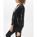  Velvet Zippered Jacket  (Black, Medium)