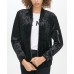  Velvet Zippered Jacket  (Black, Medium)
