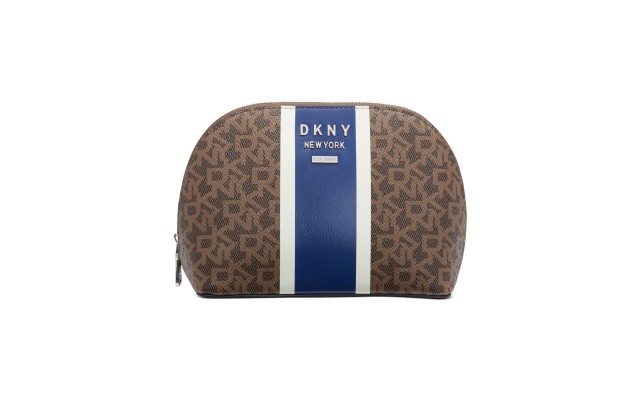  Whitney Logo Cosmetic Pouch, Brown/Blue
