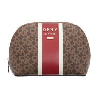 DKNY Whitney Logo Cosmetic Pouch, Brown/Red