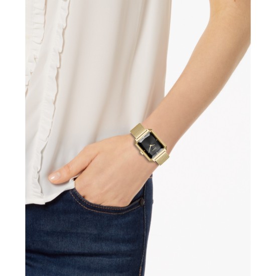  Women’s Cityspire Gold-Tone Stainless Steel Mesh Bracelet Watch 27x34mm