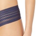  Women’s Classic Cotton Wide Lace Trim Thong Panty (Navy Ink), Navy, Medium