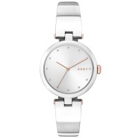 DKNY Women’s Eastside Stainless Steel Bangle Bracelet Watch (White)
