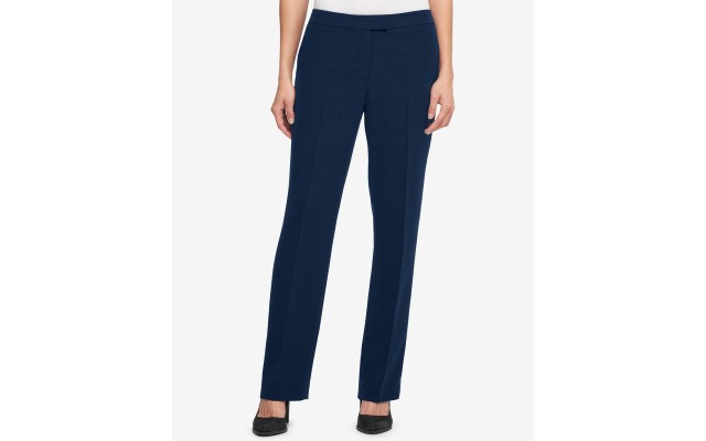  Women’s Fixed Waist Bootcut Pants (Navy, 14)
